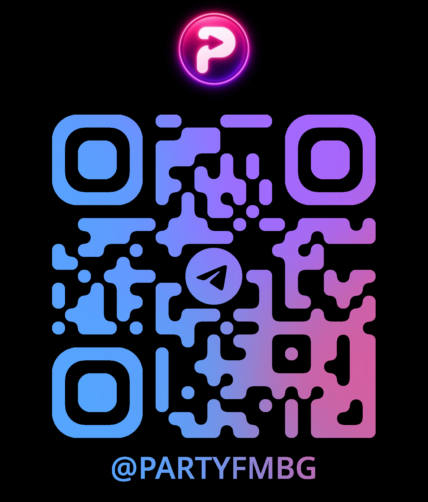 Telegram QR код за PARTY fm